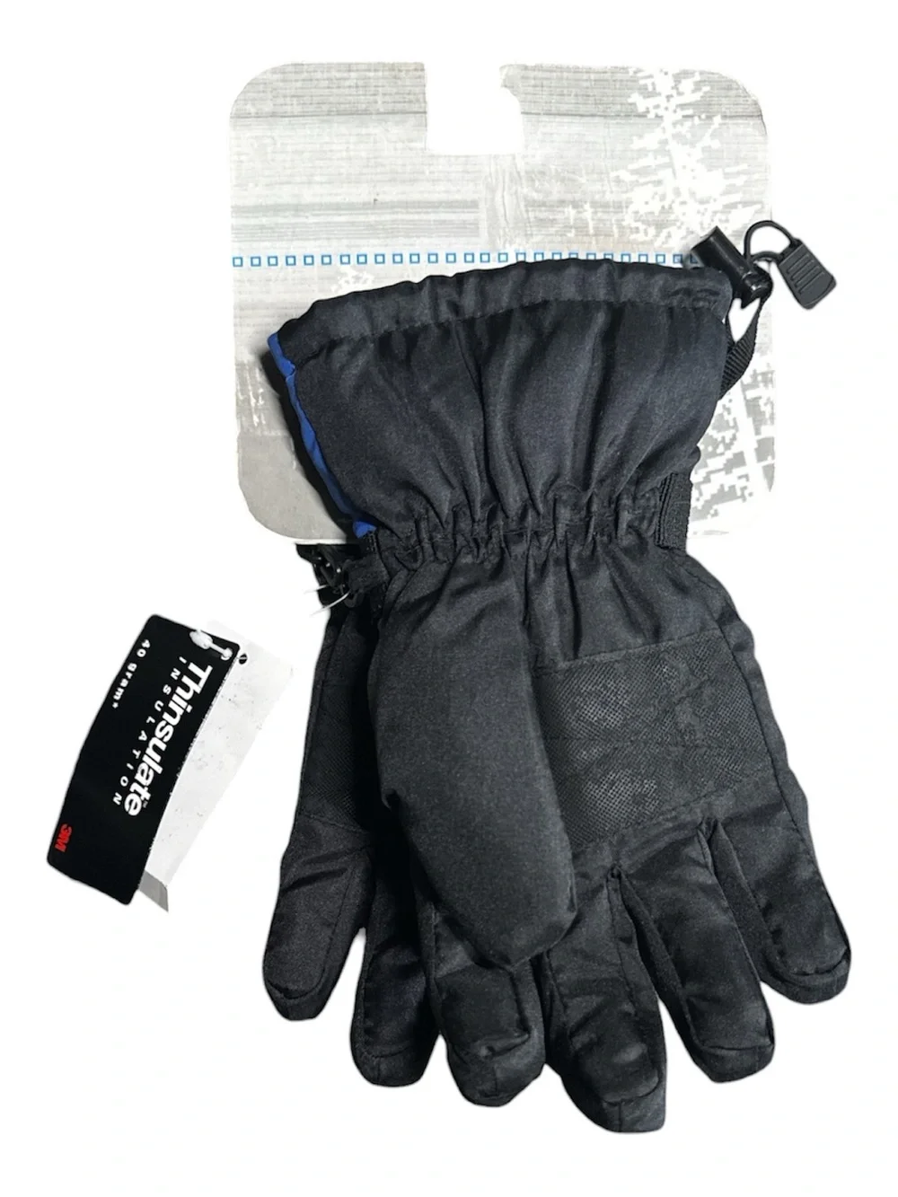 3M Thinsulate Board systems Kids Black and Blue Insulated Snow Gloves